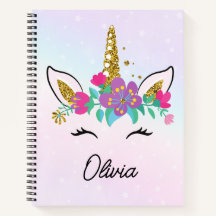 Chicas Cute Unicornio y Arcoíris de Acuarela Perso