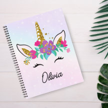 Chicas Cute Unicornio y Arcoíris de Acuarela Perso