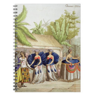 Cuaderno Chicas de baile polinesios, grabados por A.