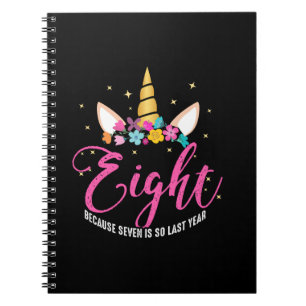 Cuaderno chicas de cumpleaños de 8 años Unicornio 8 cumplea