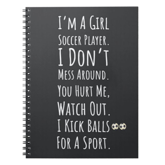 Cuaderno Chicas de fútbol graciosos regalan deporte a jugad (Frente)