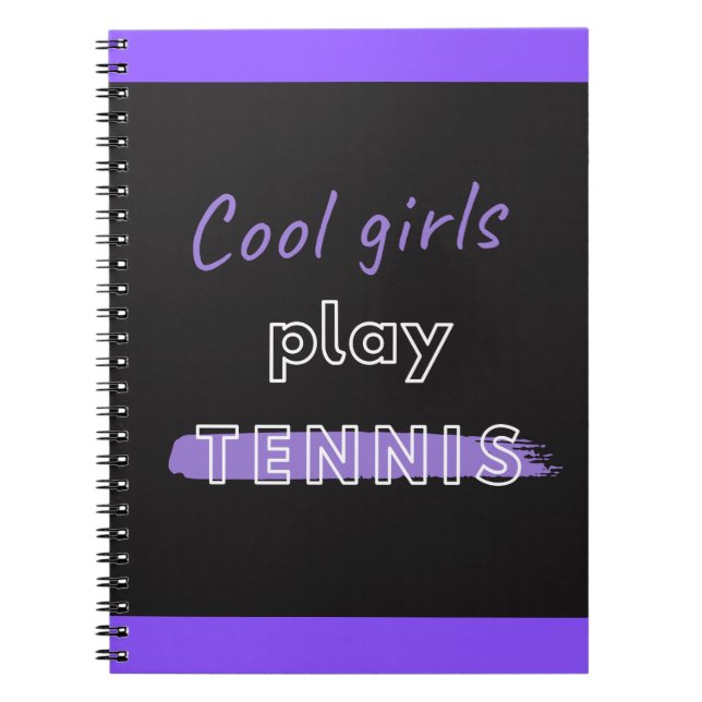 Cuaderno Chicas de Guay juegan al tenis con citas en negro  (Frente)