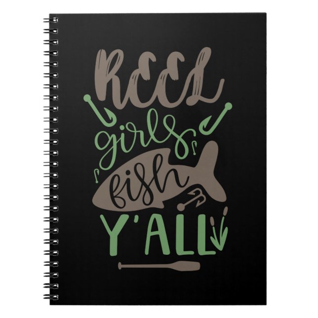 Cuaderno Chicas de pescadores de arte real Fish Yall (Frente)