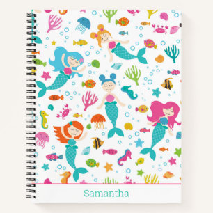 Cuaderno Chicas De Sirenas Bajo El Mar Personalizados