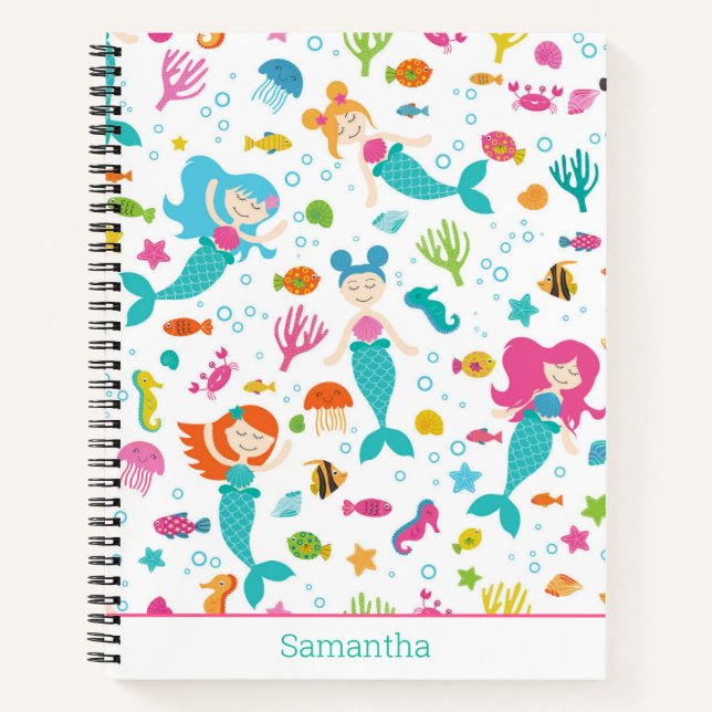Cuaderno Chicas De Sirenas Bajo El Mar Personalizados (Anverso)