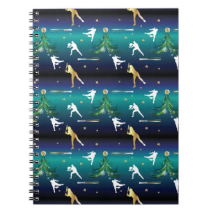 Cuaderno Chicas de sóftbol de béisbol Navidad