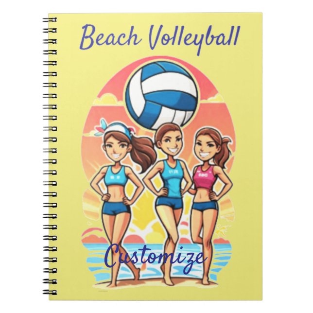 Cuaderno Chicas de voleibol de playa Thunder_Cove (Frente)