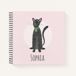 Cuaderno Chicas Escuela Cute Ginger Tabby Gato Personalizad