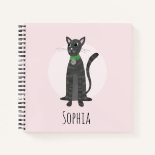 Cuaderno Chicas Escuela Cute Ginger Tabby Gato Personalizad