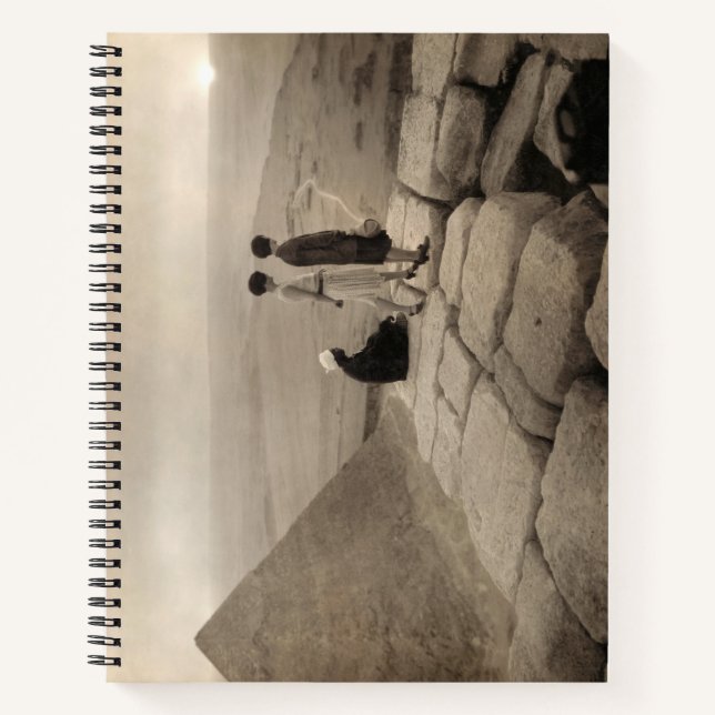 Cuaderno Chicas Flapper Amanecer Pirámide de Keops, Egipto  (Anverso)