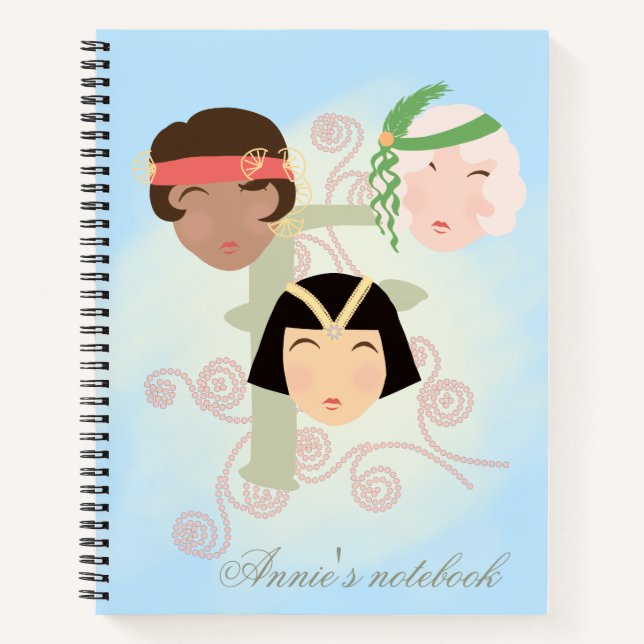 Cuaderno Chicas flapper de los locos años veinte (Anverso)