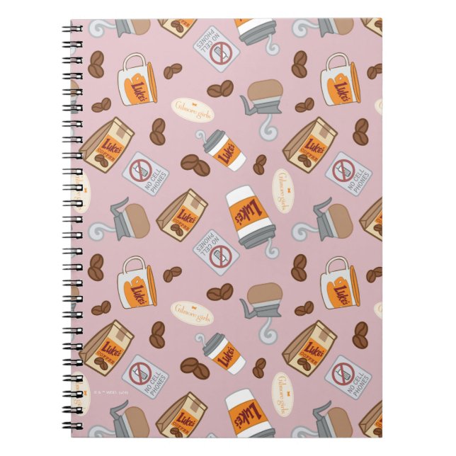 Cuaderno Chicas Gilmore | Patrón de café de Luke's Diner (Frente)