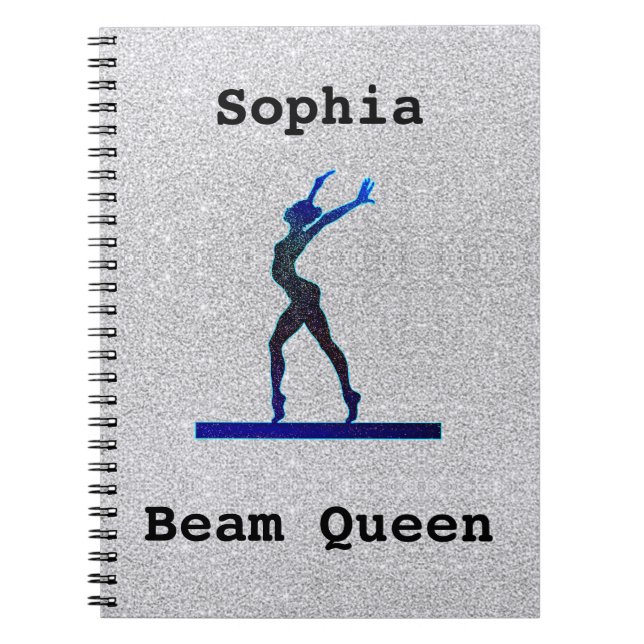 Cuaderno Chicas Gimnasia Beam Queen Faux Purpurina (Frente)