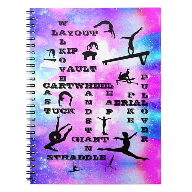 Cuaderno Chicas Gimnasia Habilidades Gimnast Crosswords (Frente)