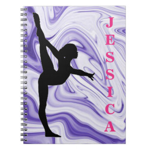 Cuaderno Chicas Gimnasia Púrpura Swirls Photo Notebook
