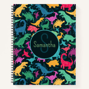 Cuaderno Chicas Girly Floral Dinosaur Silhouette