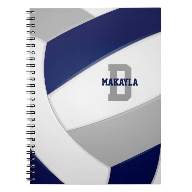 Cuaderno chicas grises azul marino voleibol masculino (Frente)