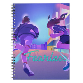 Cuaderno Chicas intrépidos corriendo en la ciudad de Neon