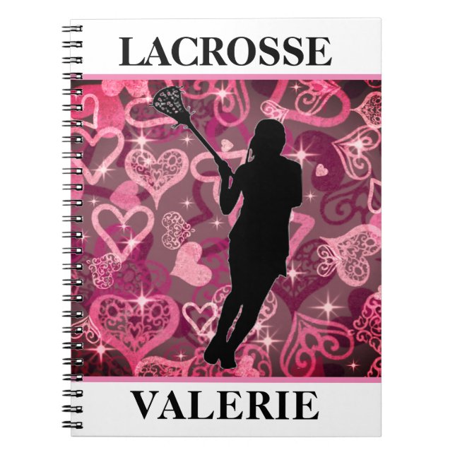 Cuaderno Chicas Lacrosse Rosas flotantes corazón (Frente)