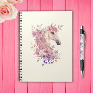 Cuaderno Chicas Lindos Caballos Flor Pastel Poni