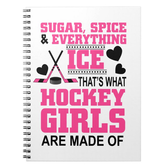 Cuaderno chicas lindos de hockey sobre hielo (Frente)