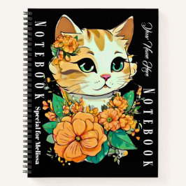 Cuaderno Chicas para el monograma del patrón de gato person