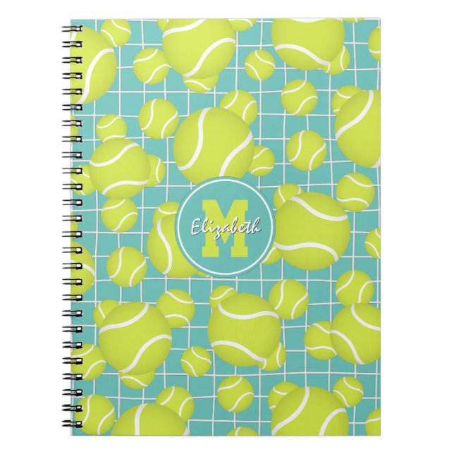 Cuaderno chicas pelotas de tenis con detalles de red person (Frente)