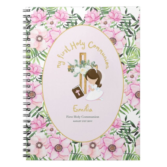 Cuaderno Chicas personalizados Rezando Diario o Estudio de  (Frente)