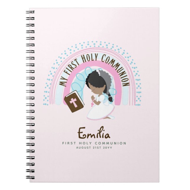 Cuaderno Chicas personalizados Rezando Diario o Estudio de  (Frente)