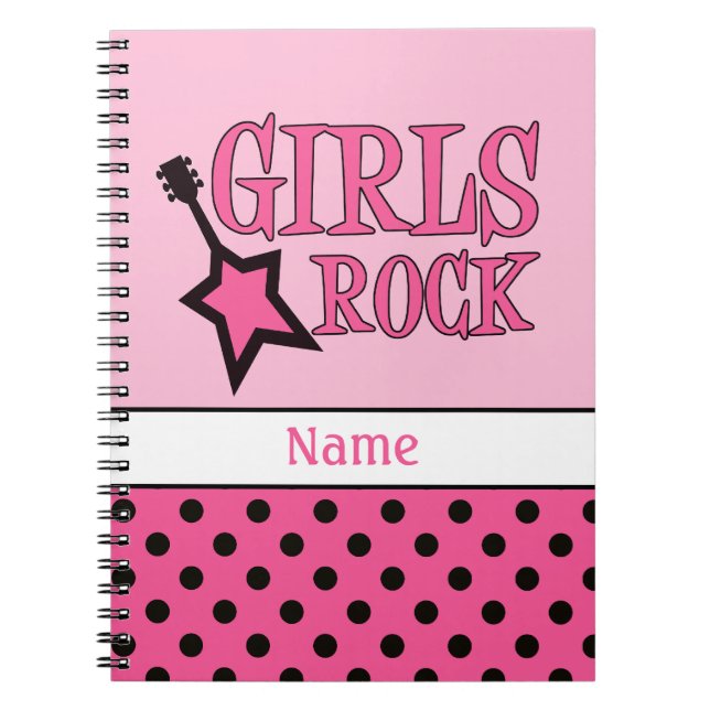 Cuaderno Chicas personalizados rockerman escuela de rock de (Frente)