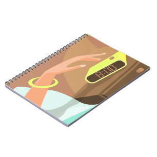 Cuaderno Chicas presionando con la mano el botón de sondeo