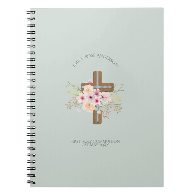 Cuaderno Chicas Primero Cruz Floral de la Santa Comunión Pe (Frente)