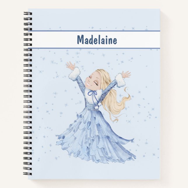Cuaderno Chicas Princesas de Invierno Azul Personal (Anverso)