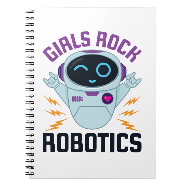 Cuaderno Chicas Rock Robotics Cute Robot Team Women (Frente)