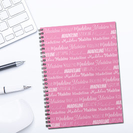 Cuaderno Chicas rosados bonito Nombre Personalizado de tipo