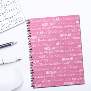 Cuaderno Chicas rosados bonito Nombre Personalizado de tipo