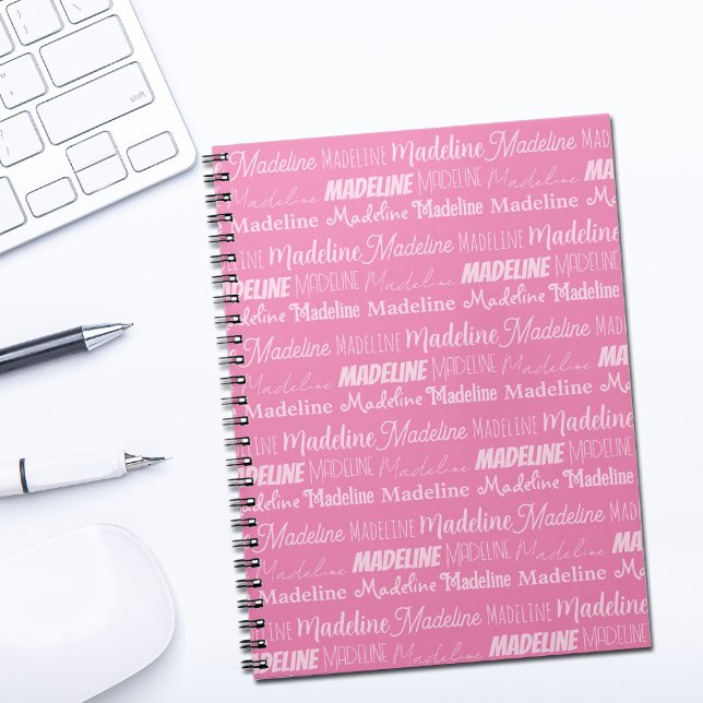 Cuaderno Chicas rosados bonito Nombre Personalizado de tipo (Subido por el creador)