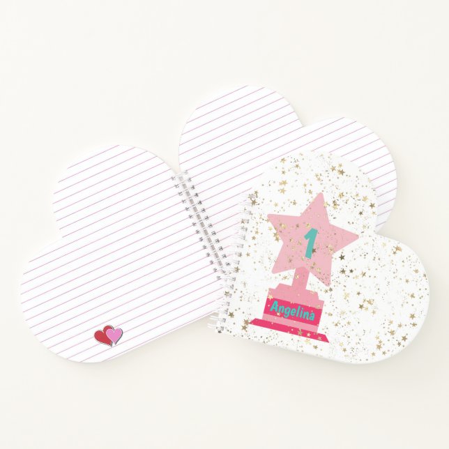 Cuaderno Chicas: Trofeo Verde azulado rosa dorado moderno d (Interior)