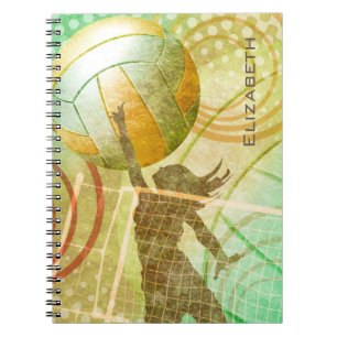 Cuaderno Chicas voleibol soleado oro personalizado