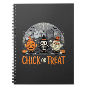 Cuaderno Chick or Treat Diseño de cementerio de Halloween l