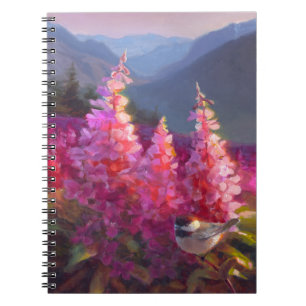 Cuaderno Chickadee en Wildflowers de Alaska con las