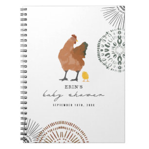 Cuaderno Chicken Baby Shower Guest Book