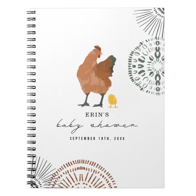 Cuaderno Chicken Baby Shower Guest Book (Frente)