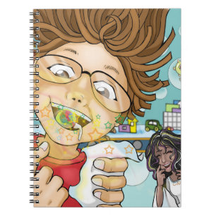 Cuaderno Chico comiendo caramelos, hada de dientes (negra),