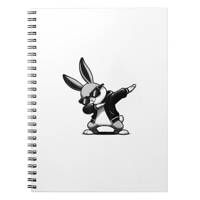 Cuaderno Chico Niño Pascua Día Dabbing Conejo Hip Hop Ea (Frente)