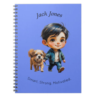 Cuaderno Chico y Perro Diseño Personalizado Regreso a Clase