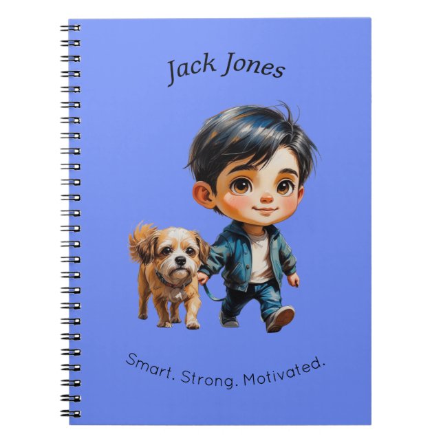 Cuaderno Chico y Perro Diseño Personalizado Regreso a Clase (Frente)