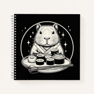 Cuaderno Chigüiro con sushi cute kawaii