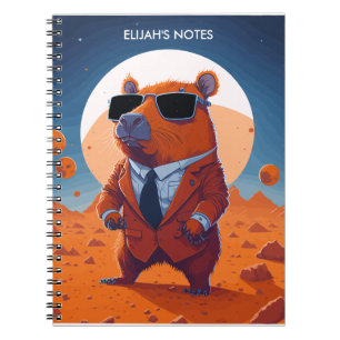 Cuaderno Chigüiro Gracioso Personalizado Con Traje En Marte