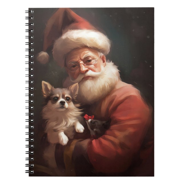 Cuaderno Chihuahua con Navidades festivos de Santa Claus (Frente)